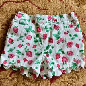 J crew Crewcuts 🍓 strawberry print Floral Print Shorts girls 7 cute! Scalloped